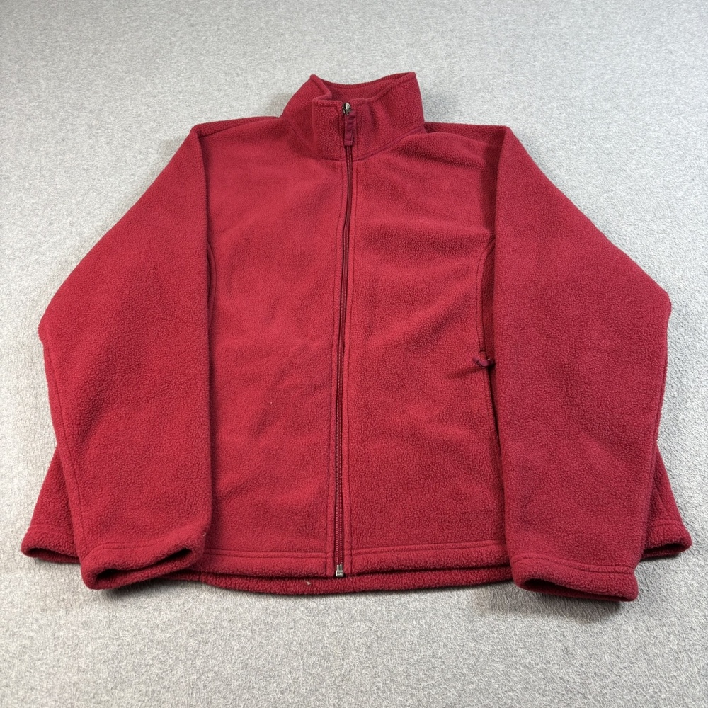 LL Bean Jacket Womens 2X Red Polartec Fleece Full Zip Lightweight Outdoor Cozy